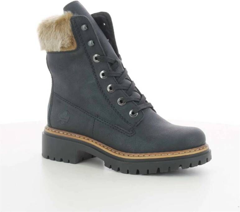 Rieker Stijlvolle Dames Veterschoenen in Zwart 72630 W23 Black Dames