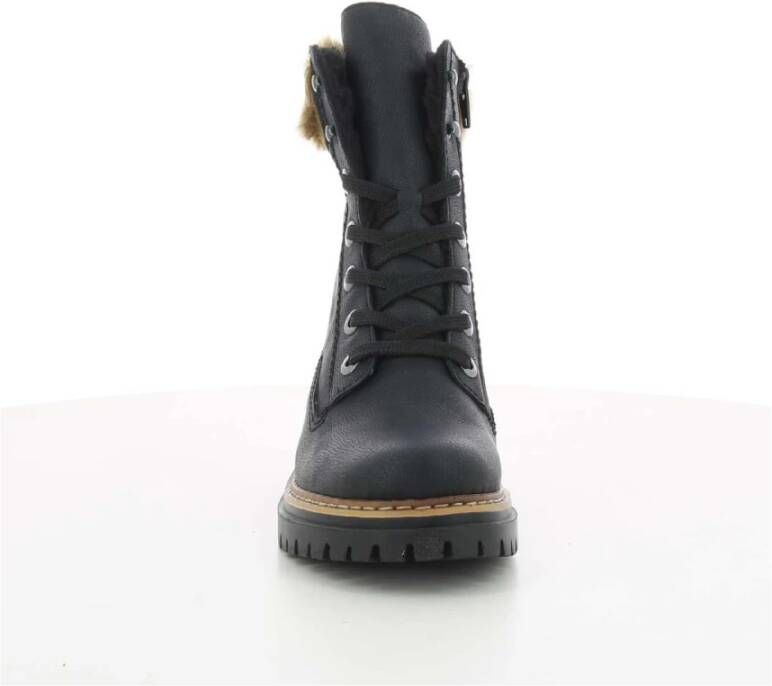 Rieker Stijlvolle Dames Veterschoenen in Zwart 72630 W23 Black Dames