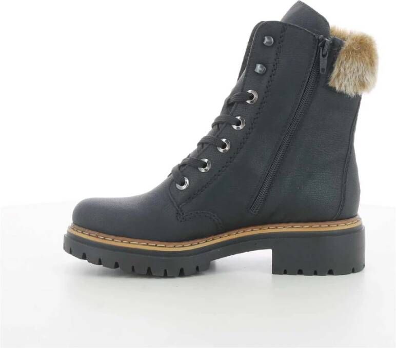 Rieker Stijlvolle Dames Veterschoenen in Zwart 72630 W23 Black Dames