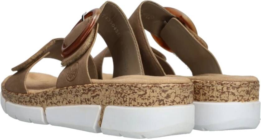 Rieker Taupe Detail Zomer Slipper Gray Dames