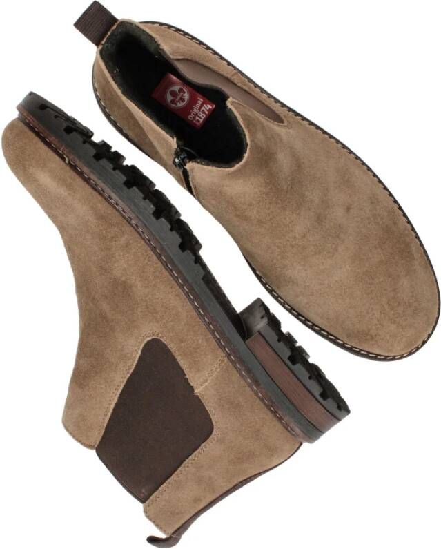 Rieker Taupe Suède Chelsea Boot voor Heren Beige Heren