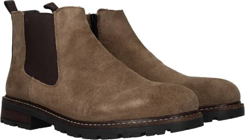 Rieker Taupe Suède Chelsea Boot voor Heren Beige Heren