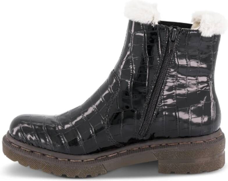 Rieker Winterlaarzen met Croc-Lak Design Black Dames