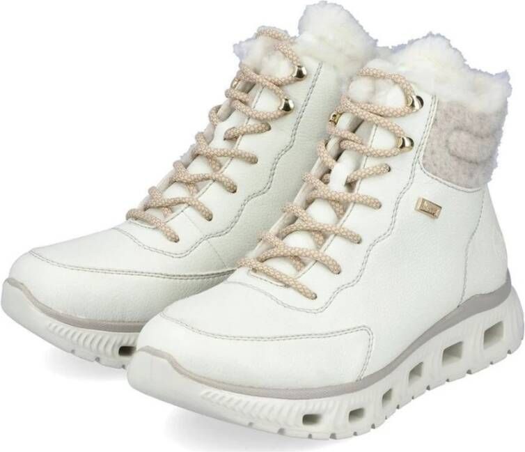 Rieker Witte Casual Enkellaarsjes voor Dames White Dames