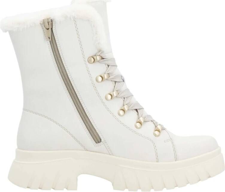 Rieker Witte Casual Enkellaarsjes voor Dames White Dames