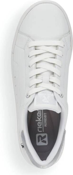 Rieker Witte Elegante Leren Sneakers White Dames