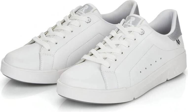 Rieker Witte Elegante Leren Sneakers White Dames