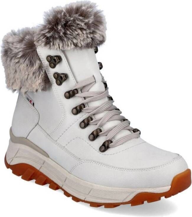 Rieker Witte Gesloten Booties Enkellaarzen White Dames