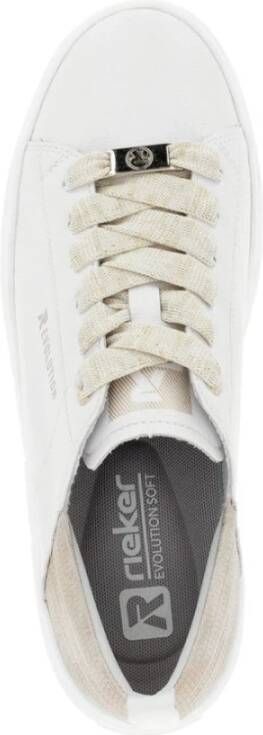 Rieker Witte Vrijetijdssneakers Vrouwen Stijlvol Comfort White Dames