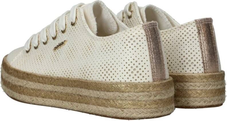 Rieker Zomerse Espadrille Veterschoen White Dames