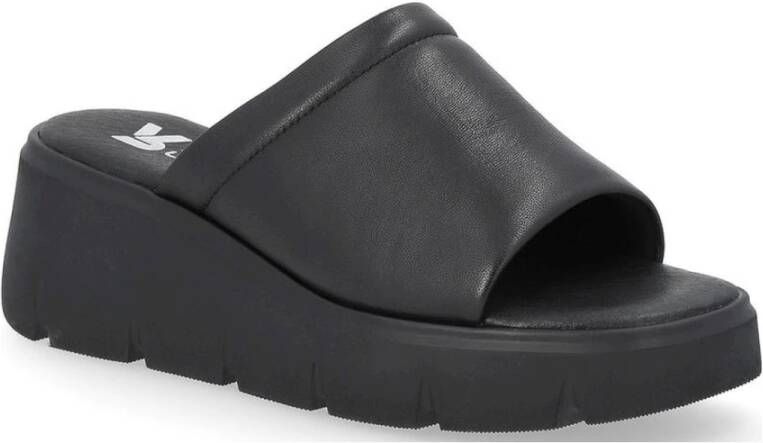 Rieker Zwarte Casual Open Muiltjes Dames Platte Sandalen Black Dames