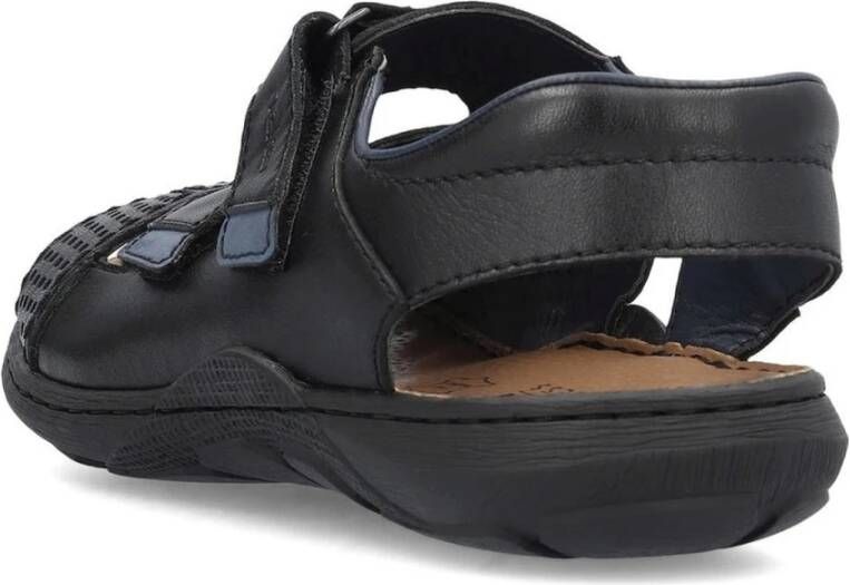 Rieker Zwarte Casual Open Sandalen Black Heren