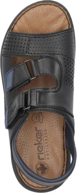 Rieker Zwarte Casual Open Sandalen Black Heren