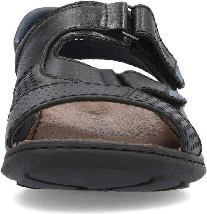 Rieker Zwarte Casual Open Sandalen Black Heren