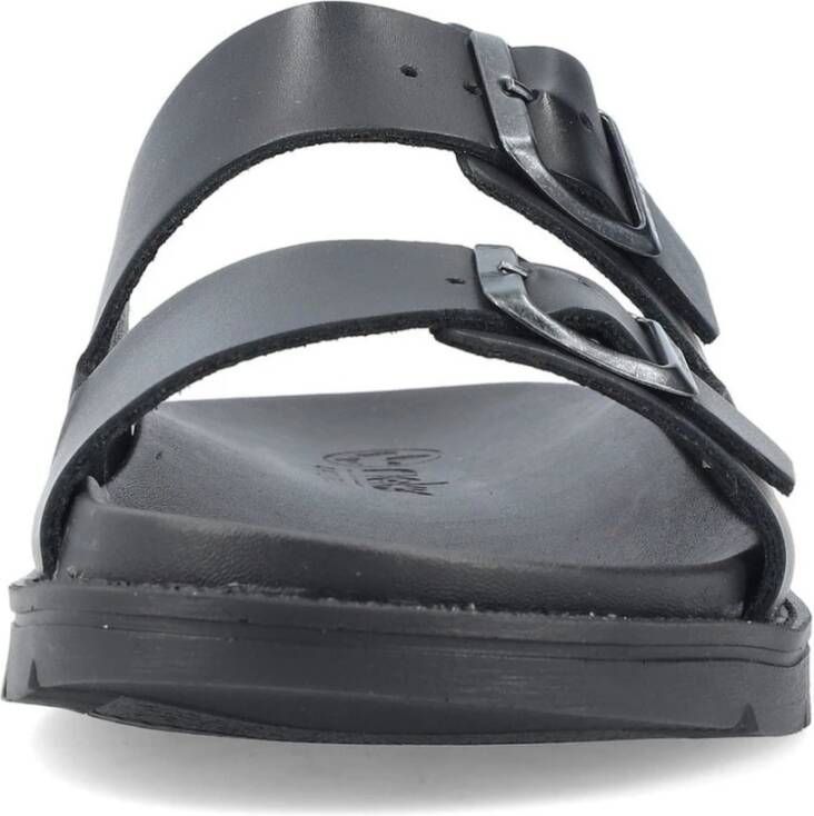 Rieker Zwarte Open Slippers voor Mannen Black Heren