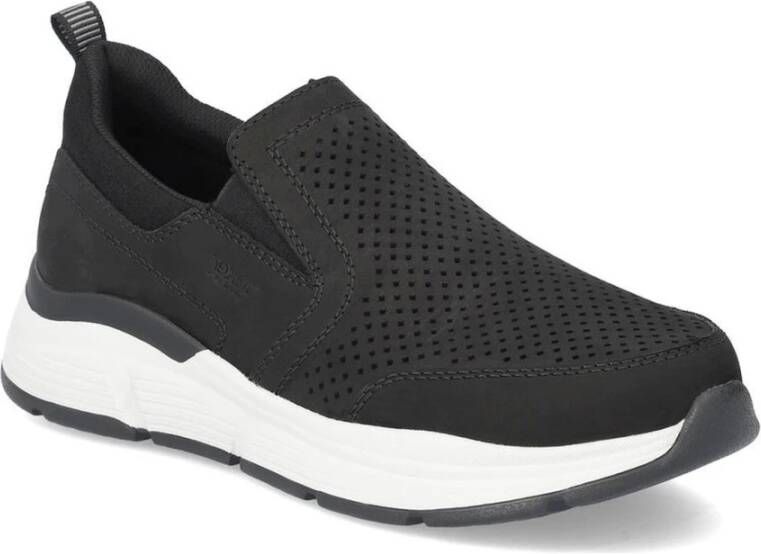 Rieker Zwarte Sneakers voor Mannen Black Heren