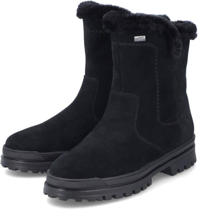 Rieker Zwarte Winterlaarzen met Verwijderbare Studs Black Dames