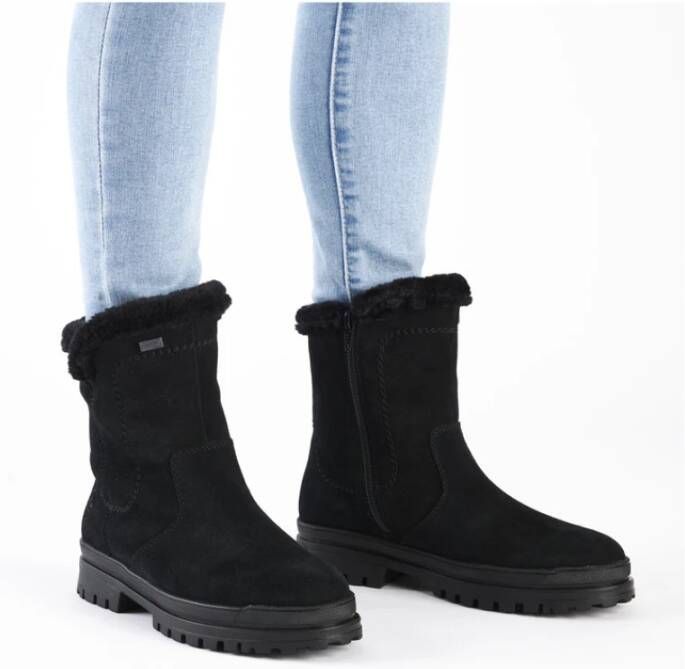 Rieker Zwarte Winterlaarzen met Verwijderbare Studs Black Dames