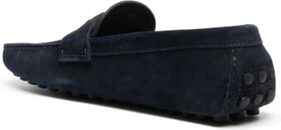 Roberto Cavalli Blauwe Leren Loafers Casual Flats Blue Heren