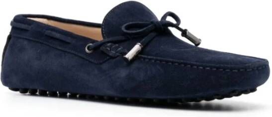 Roberto Cavalli Blauwe Suède Loafers Casual Flats Blue Heren