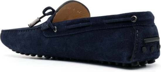 Roberto Cavalli Blauwe Suède Loafers Casual Flats Blue Heren