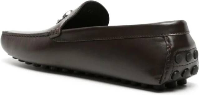 Roberto Cavalli Bruine leren loafers voor casual stijl Brown Heren