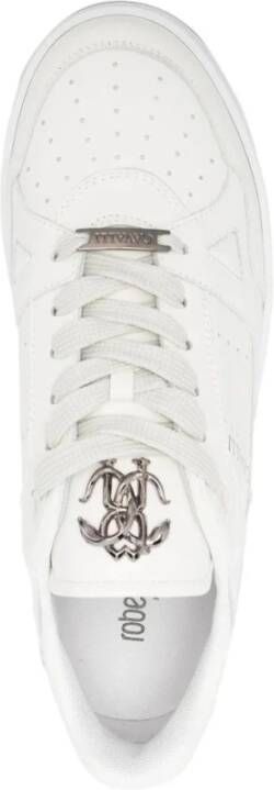 Roberto Cavalli Casual Beige Leren Trainers Beige Heren