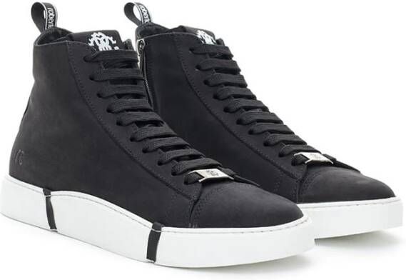 Roberto Cavalli Elegante Suède Sneakers in Chic Zwart Black Heren