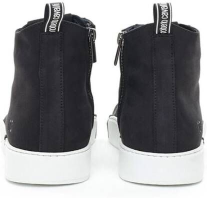 Roberto Cavalli Elegante Suède Sneakers in Chic Zwart Black Heren