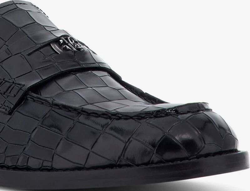 Roberto Cavalli Krokodil-Effect Penny Loafers Black Heren