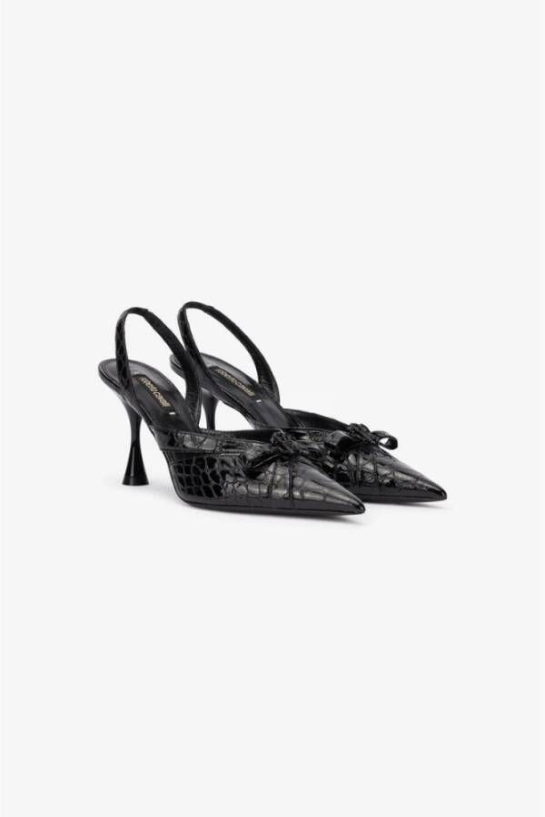 Roberto Cavalli Krokodilschaal Slingbacks Black Dames