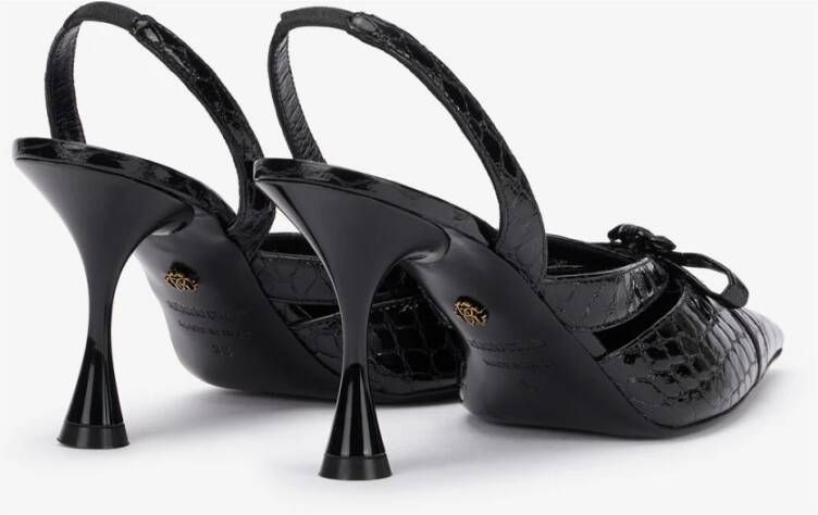 Roberto Cavalli Krokodilschaal Slingbacks Black Dames