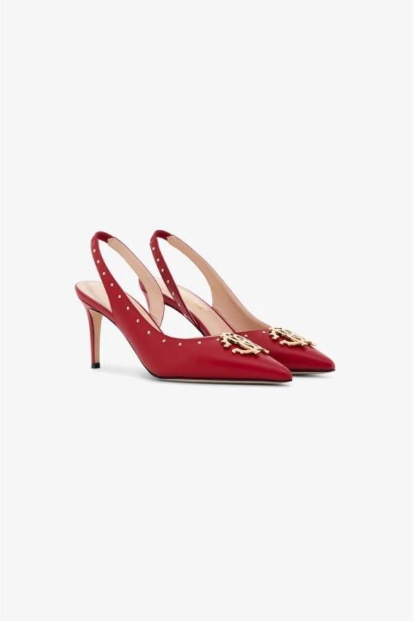 Roberto Cavalli Luxe leren slingbacks voor speciale gelegenheden Red Dames