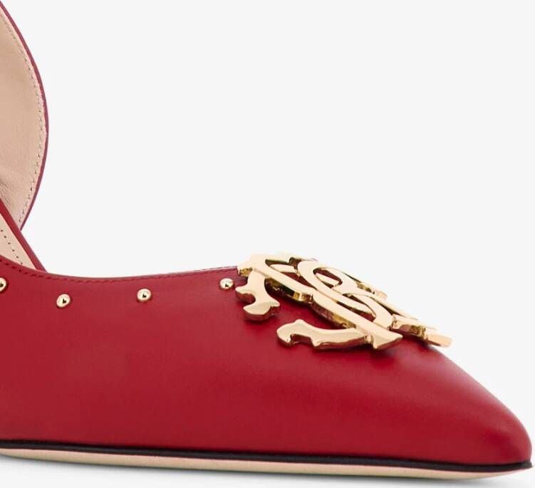 Roberto Cavalli Luxe leren slingbacks voor speciale gelegenheden Red Dames