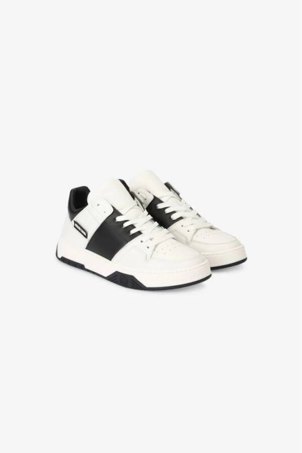 Roberto Cavalli Tweekleurige logo sneakers met veters White Heren