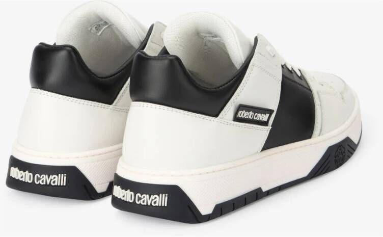 Roberto Cavalli Tweekleurige logo sneakers met veters White Heren