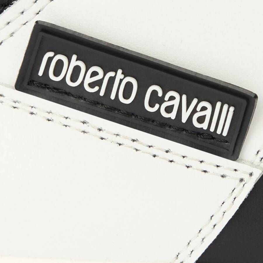 Roberto Cavalli Tweekleurige logo sneakers met veters White Heren