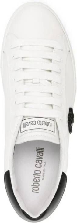 Roberto Cavalli Witte Leren Casual Sneakers White Heren