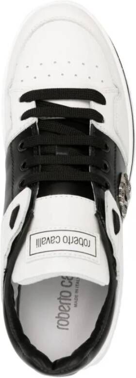 Roberto Cavalli Witte Leren Casual Sneakers White Heren