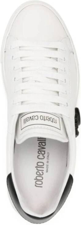 Roberto Cavalli Witte Leren Casual Trainers Sneakers White Dames