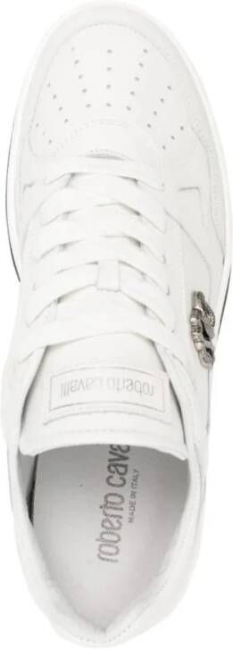 Roberto Cavalli Witte Leren Casual Trainers White Heren