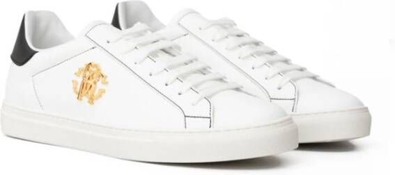 Roberto Cavalli Witte Leren Sneaker White Heren