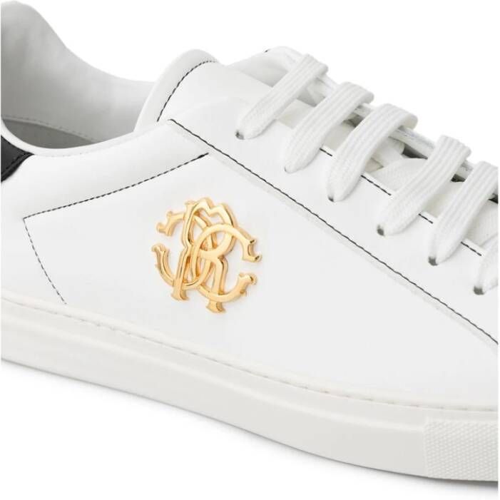 Roberto Cavalli Witte Leren Sneaker White Heren