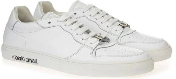 Roberto Cavalli Witte Leren Sneakers Luxe Schoeisel White Dames