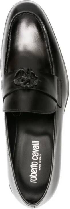 Roberto Cavalli Zwarte leren casual loafers Black Heren