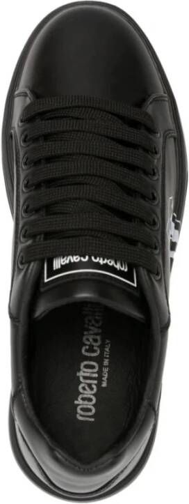 Roberto Cavalli Zwarte Leren Casual Trainers Sneakers Black Dames