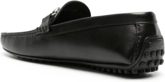 Roberto Cavalli Zwarte leren loafers casual plat Black Heren