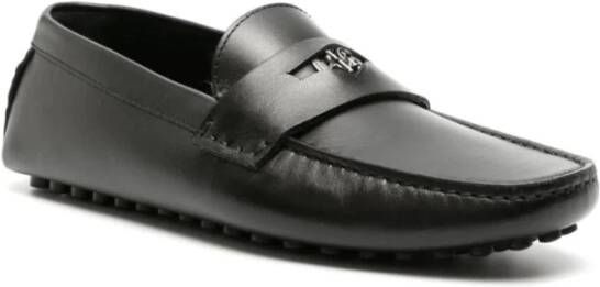 Roberto Cavalli Zwarte leren loafers casual platte Black Heren