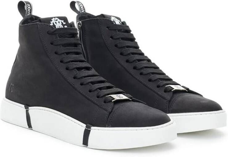 Roberto Cavalli Zwarte Leren Sneaker Black Dames