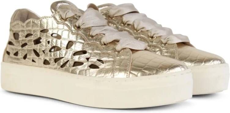 Roberto d'Angelo Goud Cirkel Uitgesneden Sneakers Yellow Dames